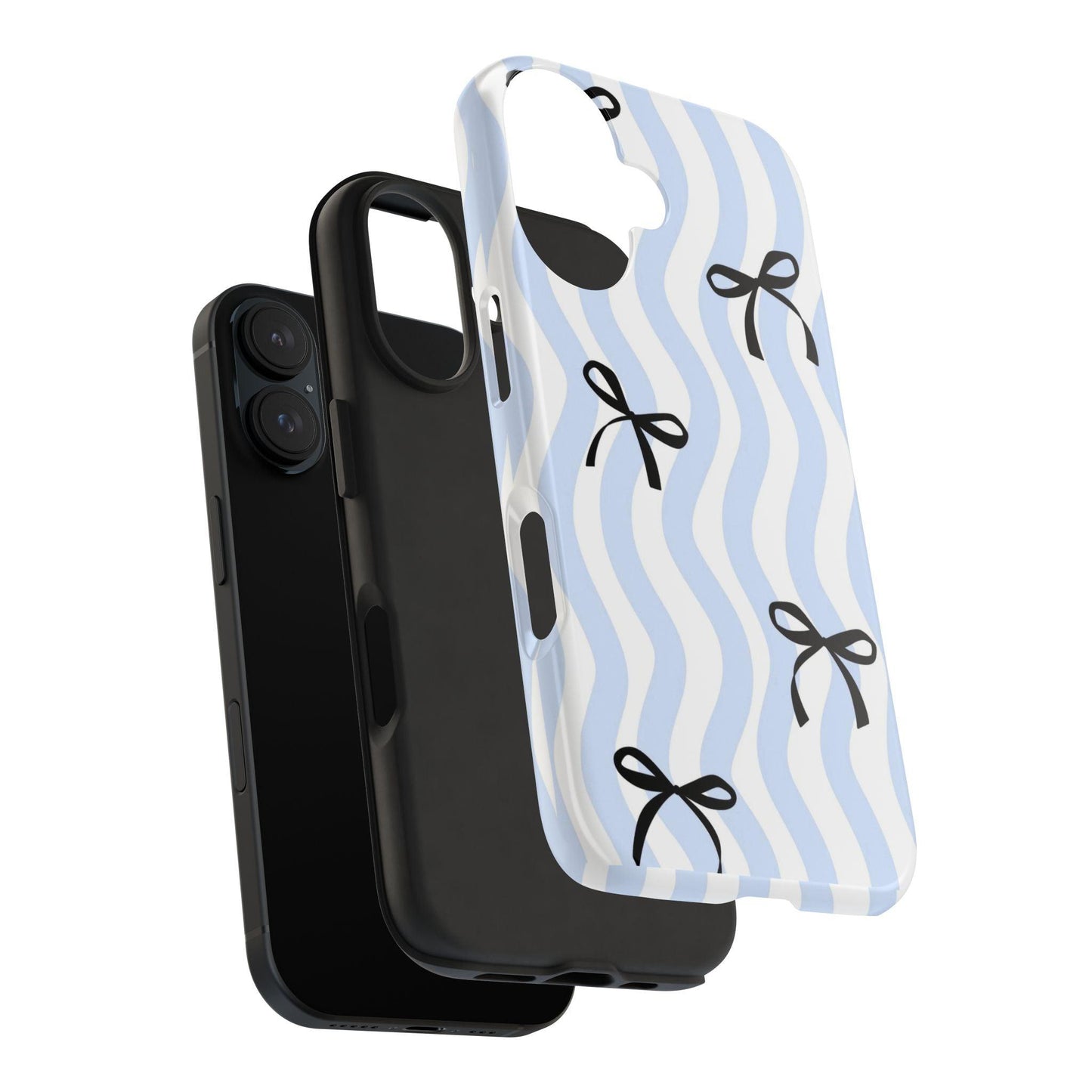 Bowtiful Blue Wavy Bliss Tough iPhone Cases