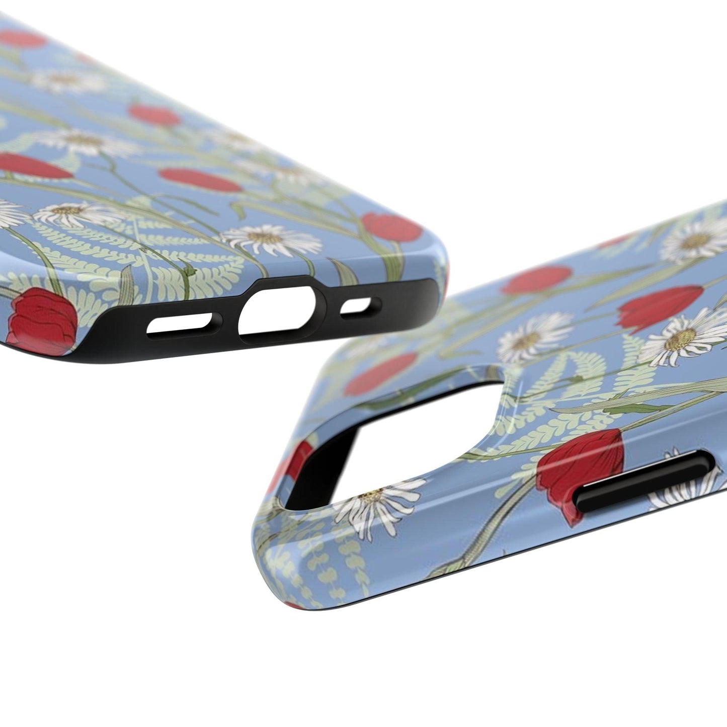 Blooms on Blue Tough iPhone Cases