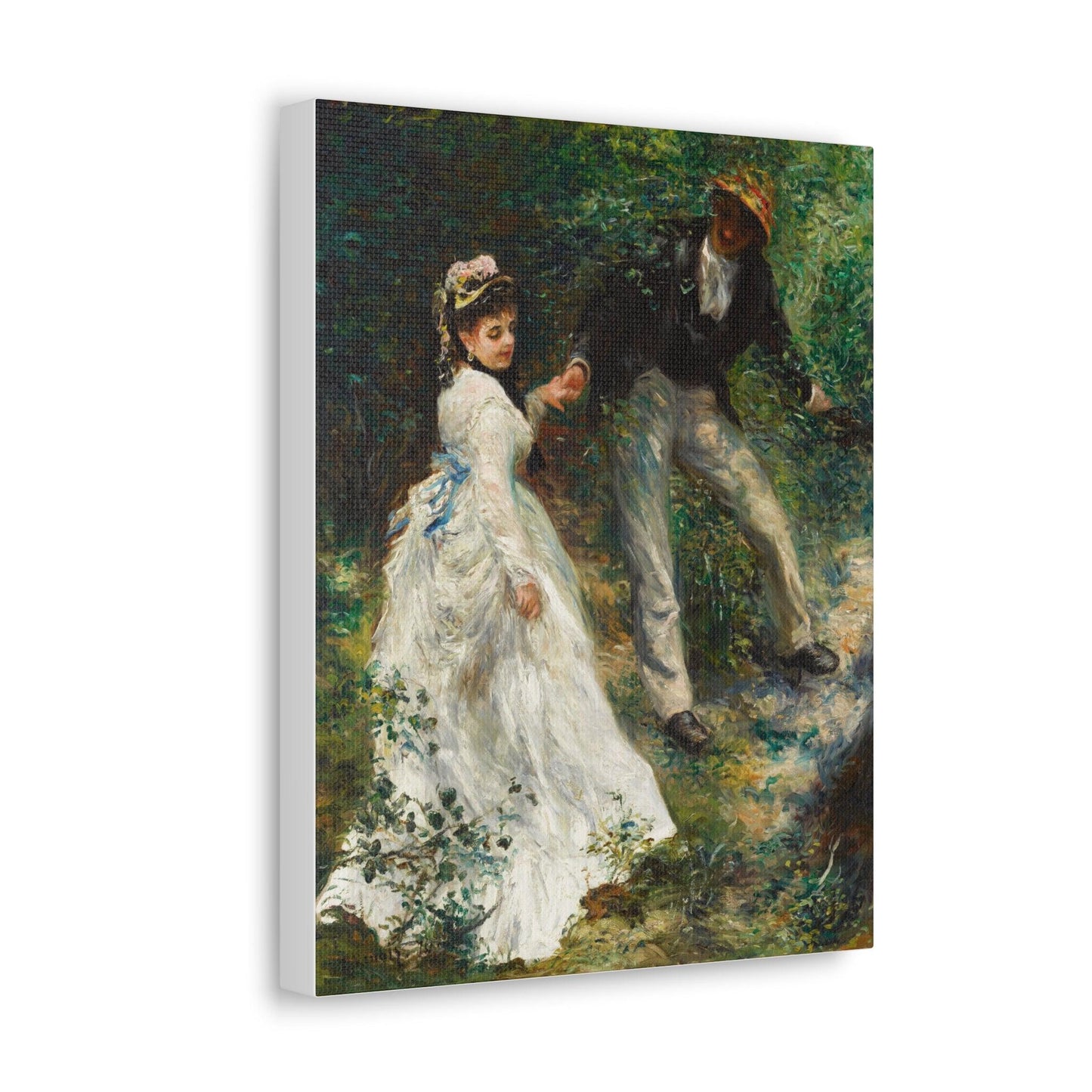 La Promenade (1870) by Pierre-Auguste Renoir - Canvas Gallery Wraps