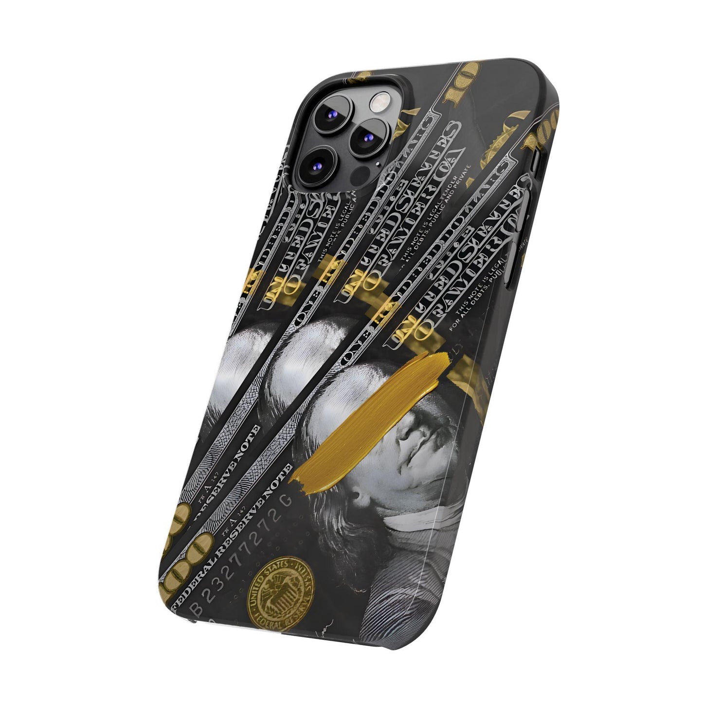 100 US Dollar Slim iPhone Case in Black & Gold - SMARTHOMEGOODIES