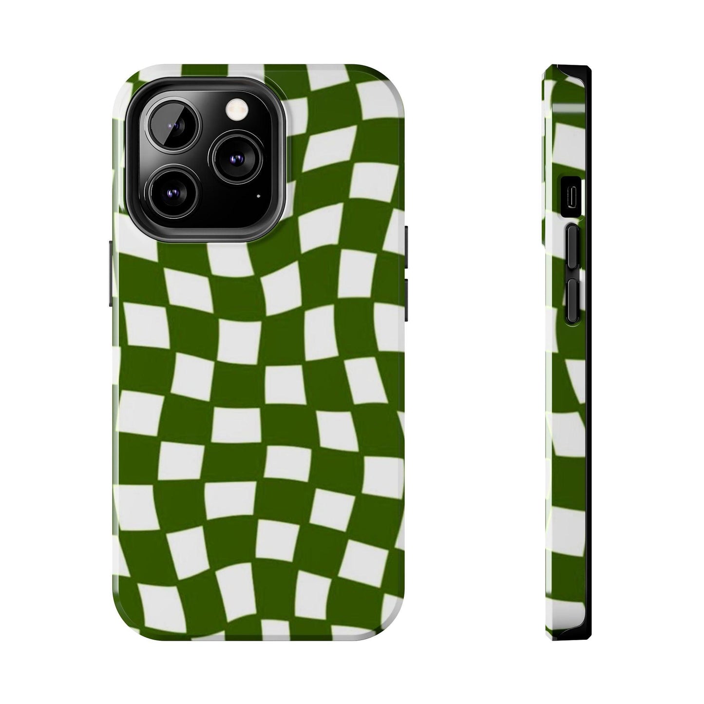 Green Checkmates Tough iPhone Cases