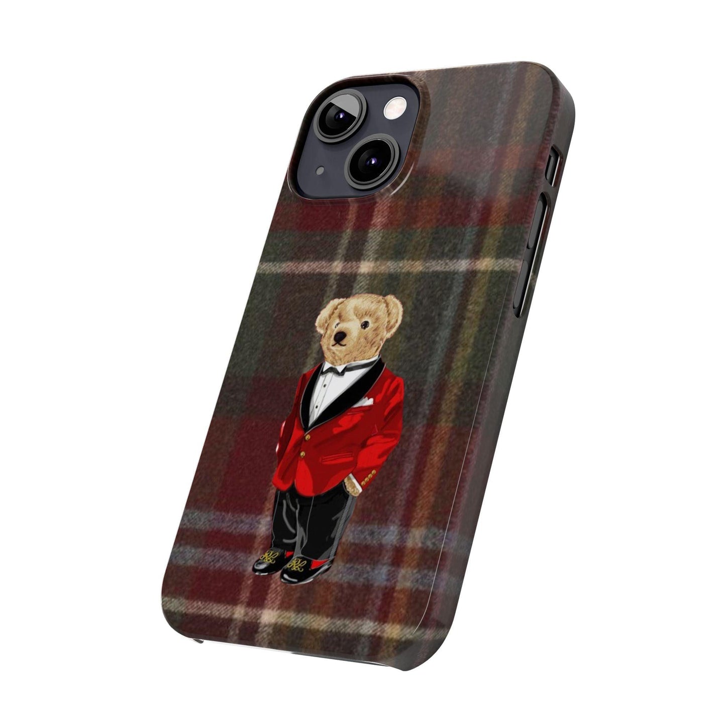 Dapper Bear Plaid Phone Case - Classic Tartan Polo Bear Design iPhone Cases