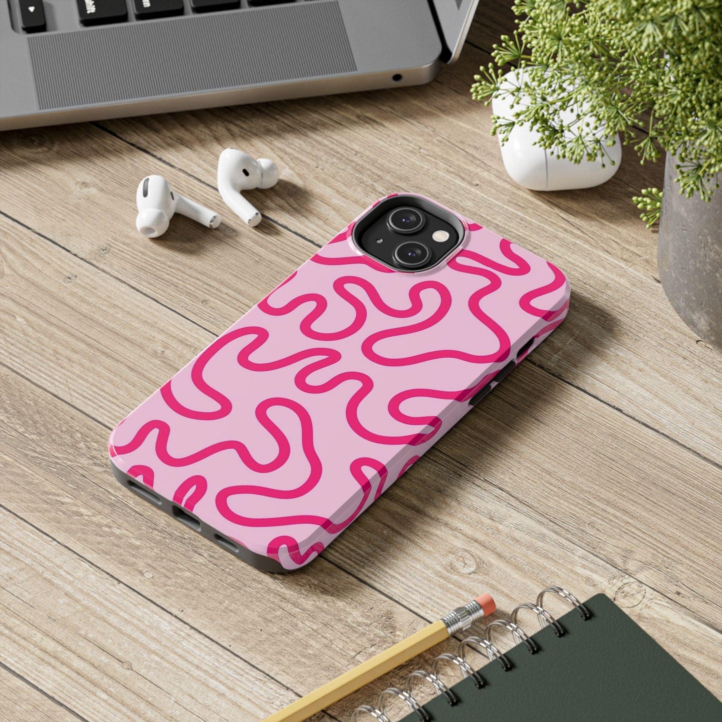 Pink Paradise Swirls Tough iPhone Cases