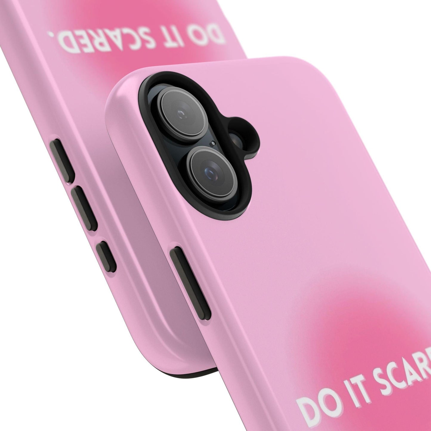 Do It Scared Tough iPhone Cases in Pink Aura