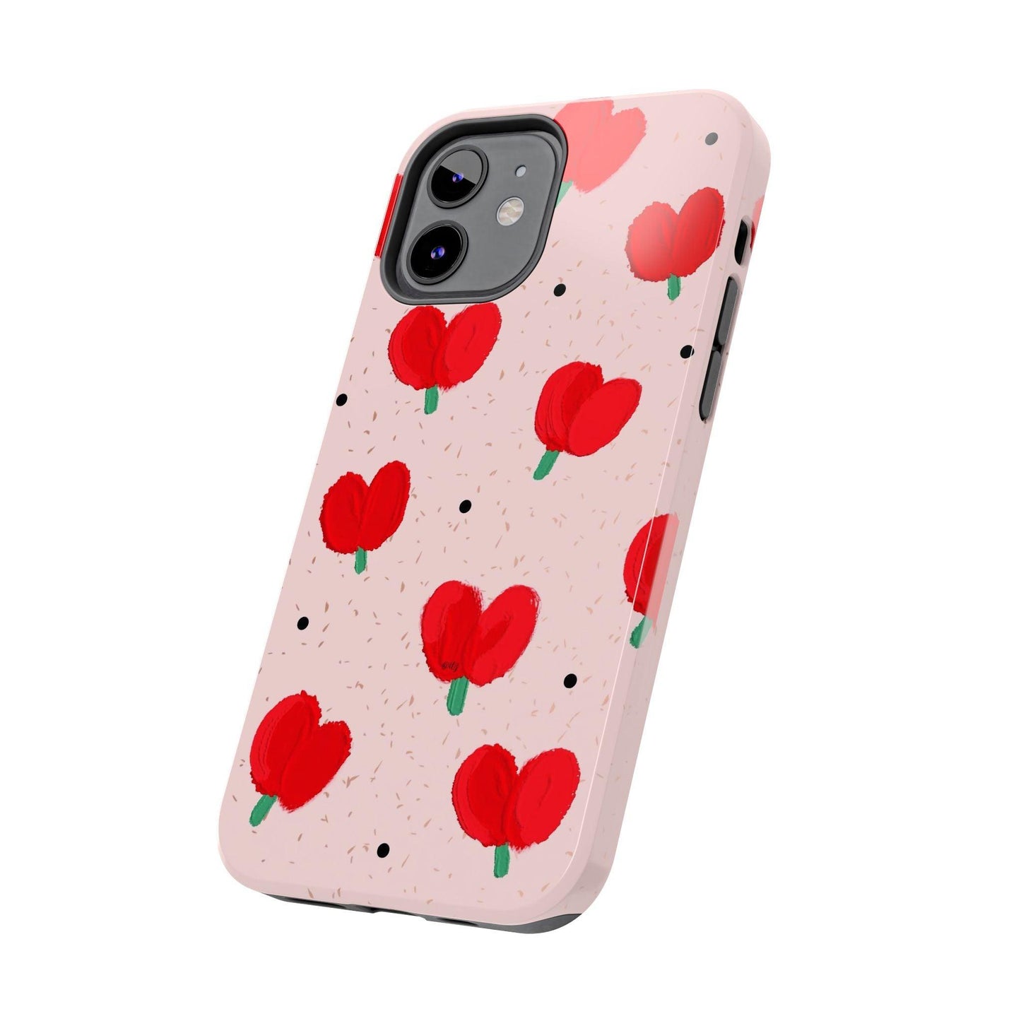 Floral Heart Aesthetic Tough iPhone Cases