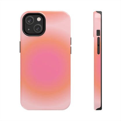 Coral Blushed Aura Tough iPhone Cases