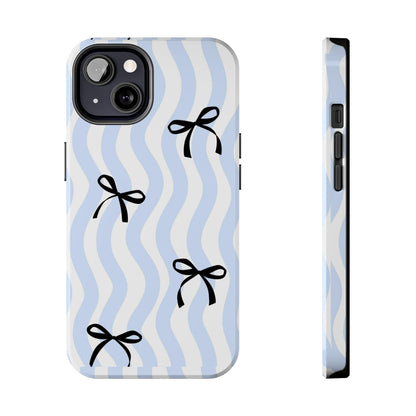 Bowtiful Blue Wavy Bliss Tough iPhone Cases