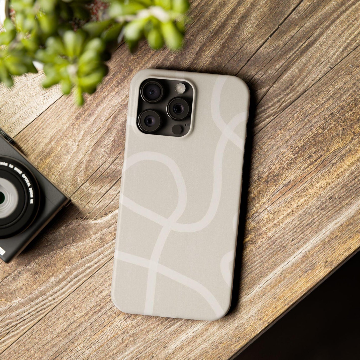 Luxe Minimalist Swirl - Cream Edition Slim iPhone Cases