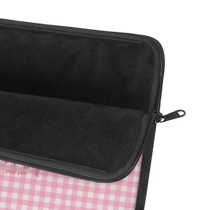 Celebrate Little Wins - Cute Pink Gingham Laptop Sleeve