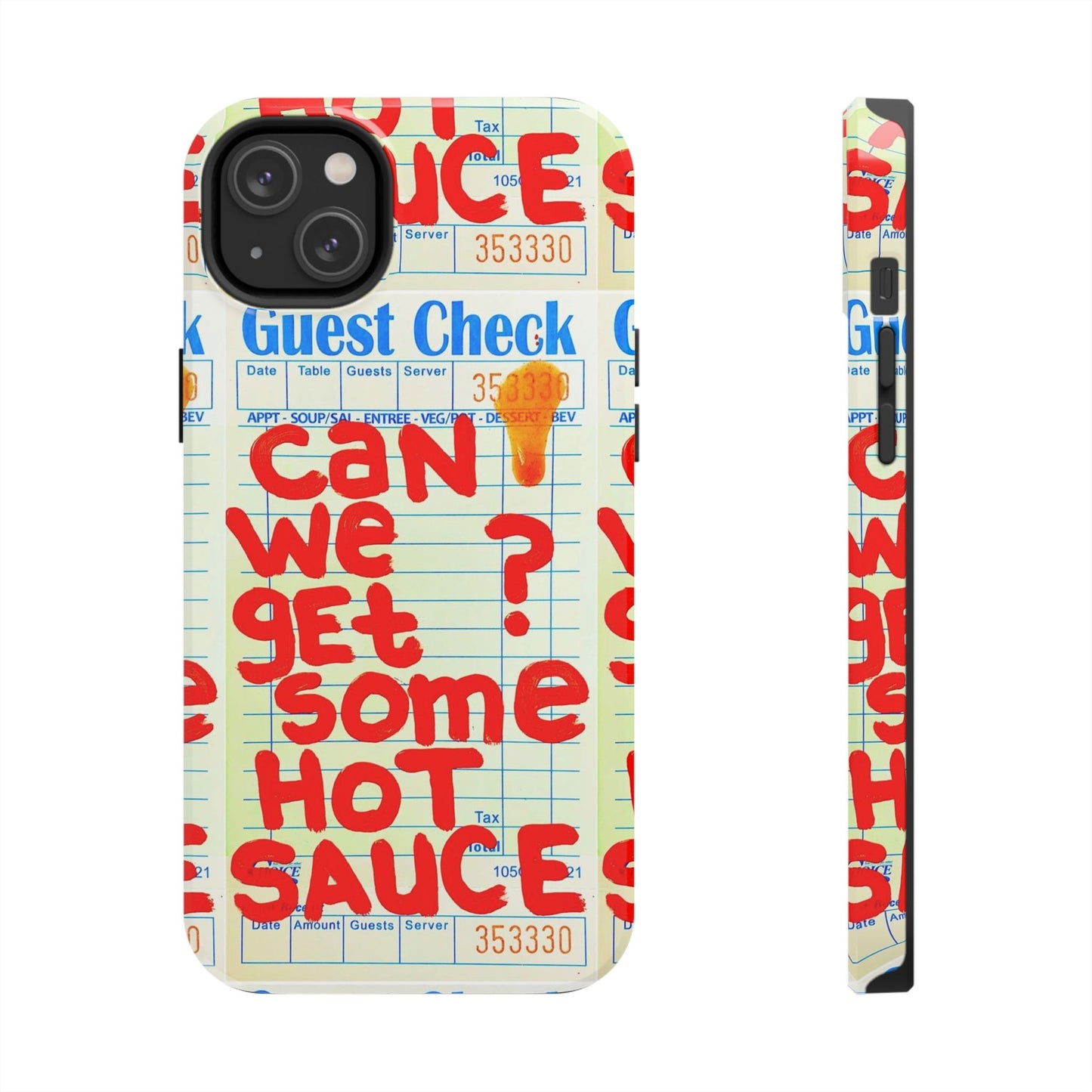 Funny Hot Sauce Guest Check Phone Case - Tough Protection for Foodies