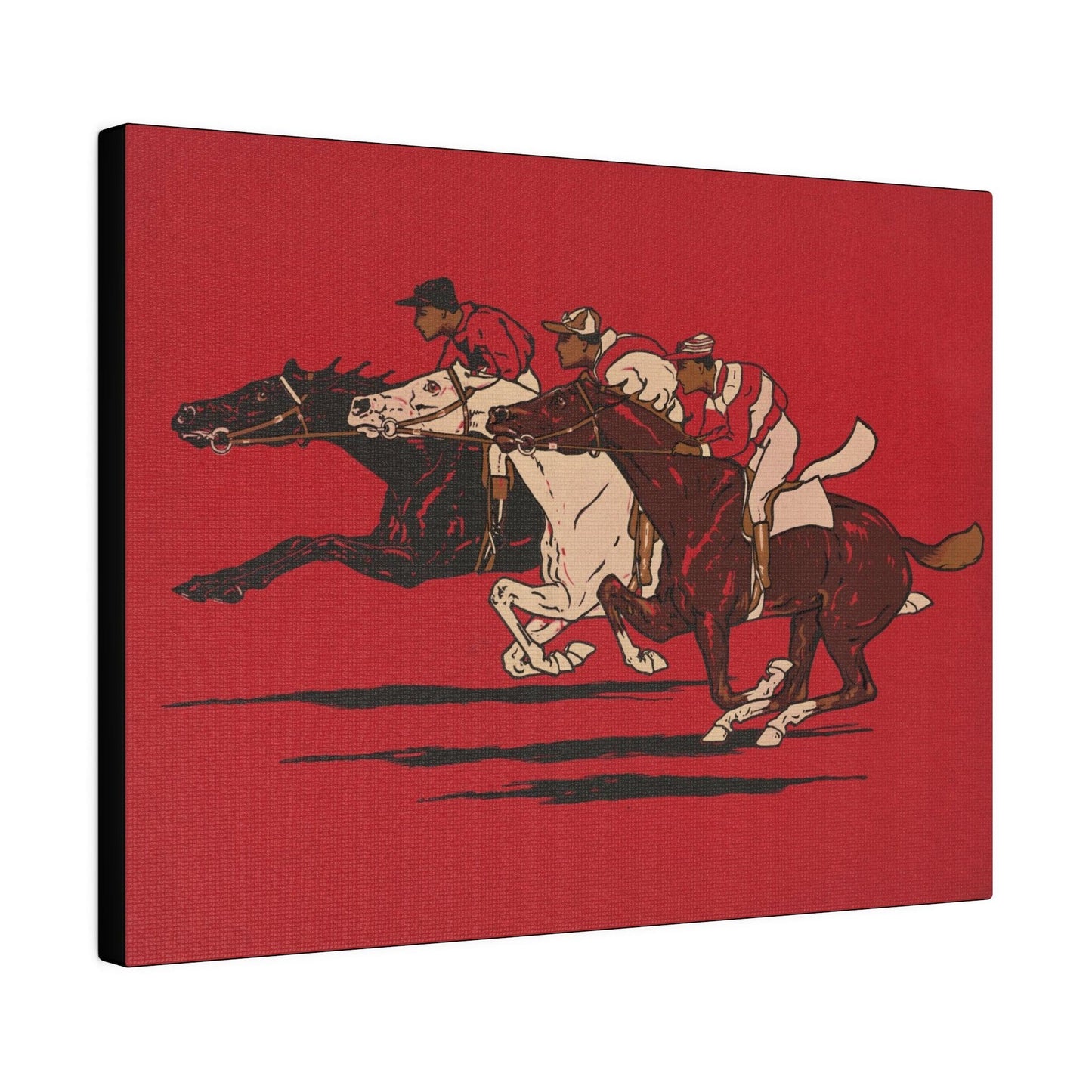 The Runners (1900), vintage horse racing illustration - Matte Canvas, Stretched, 0.75"