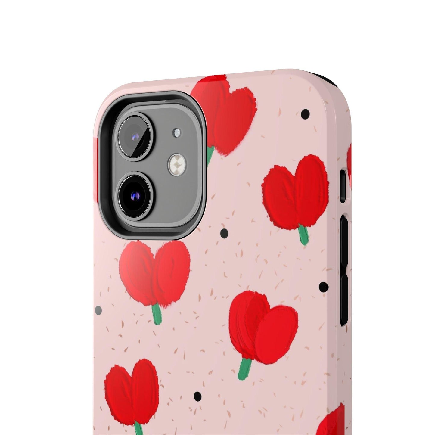 Floral Heart Aesthetic Tough iPhone Cases