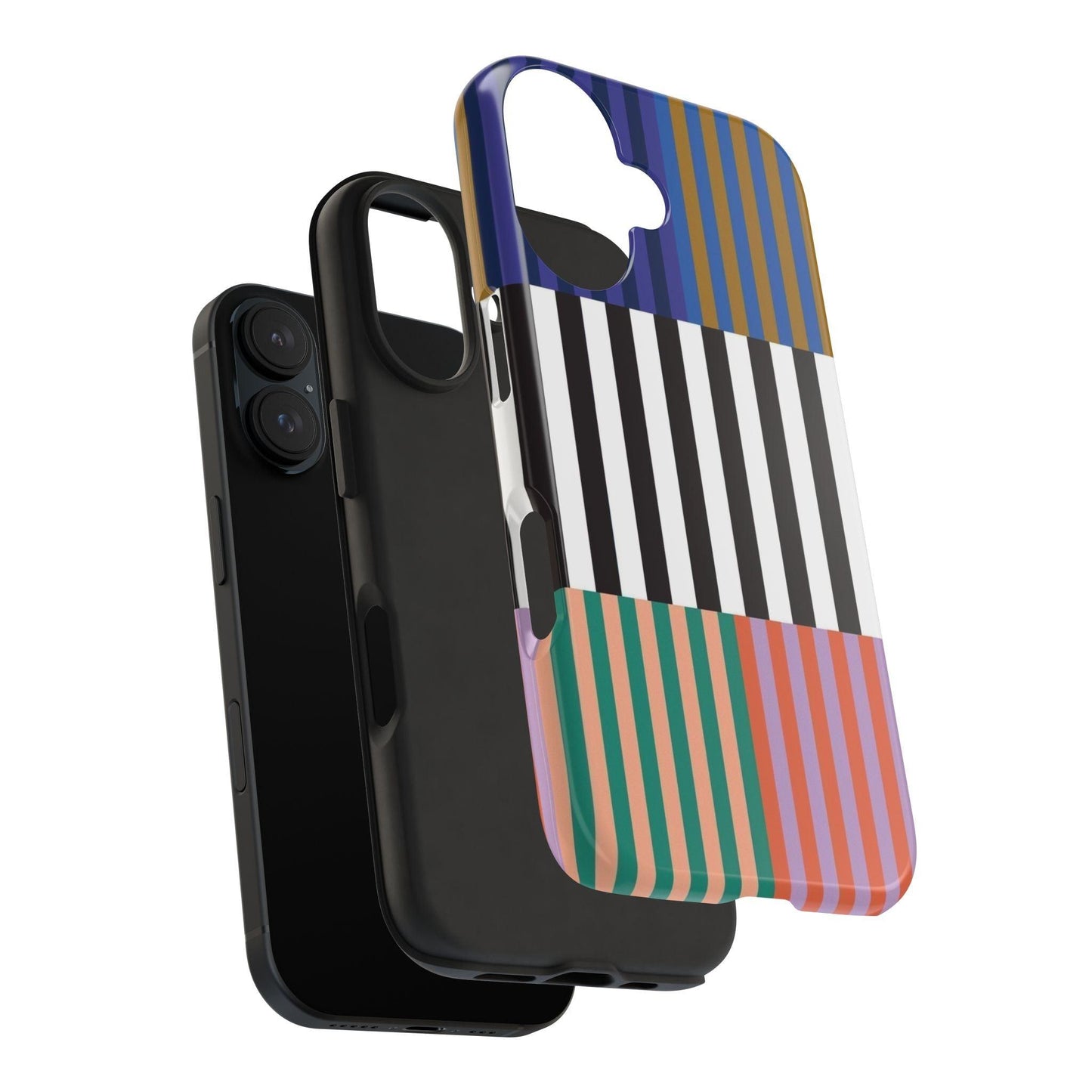 Striped Colorblock Symphony Tough iPhone Cases