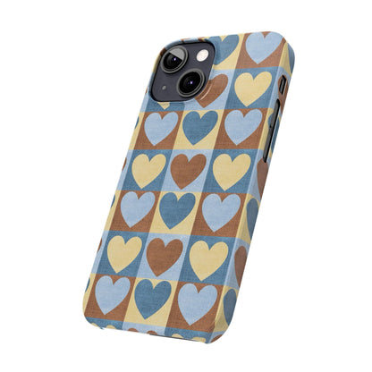 Retro Heart Mosaic Grid Case iPhone Cases