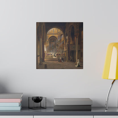 Interior of the Capella Palatina in Palermo Italy by Martinus Rørbye  on a Matte Canvas Stretched 0.75