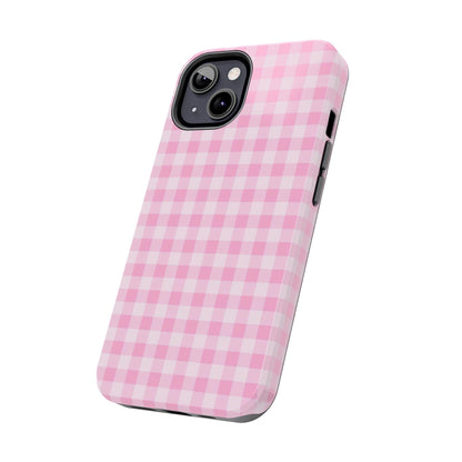 Pink Gingham Tough iPhone Cases