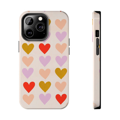 Cutesy Hearts Tough iPhone Cases