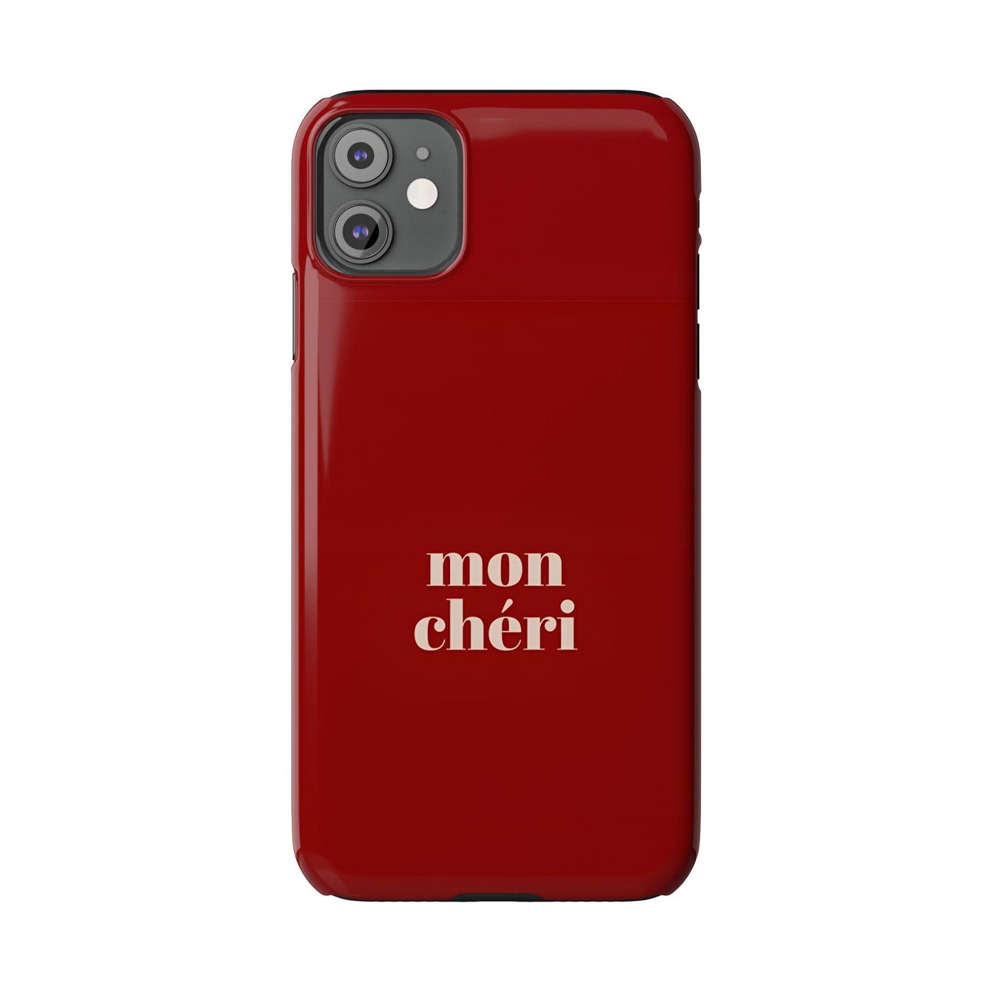 Mon Cheri iPhone Slim Phone Cases (Cherry Red)