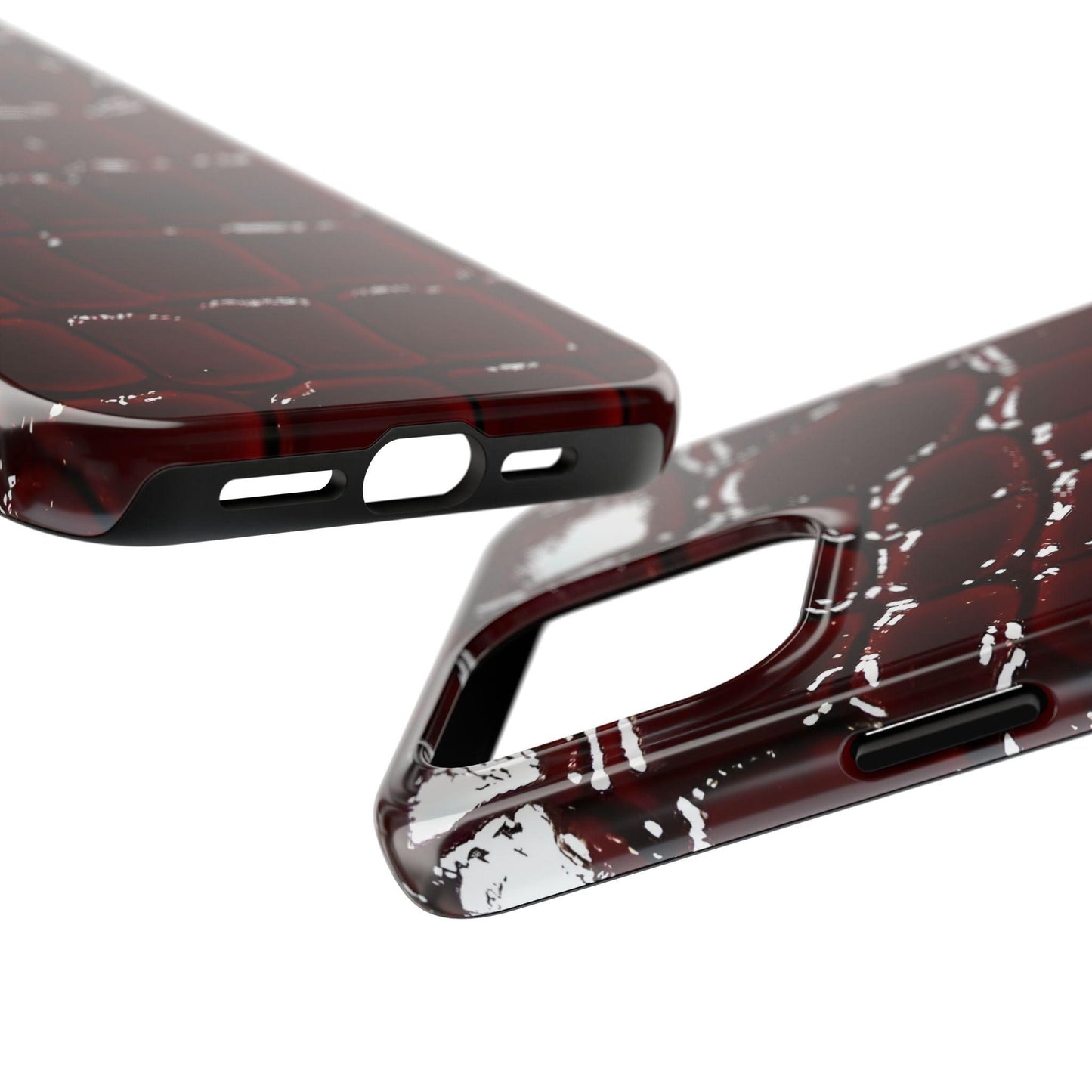 Croc Print Cherry Red Tough Phone Case – Luxe Protection with Bold Style