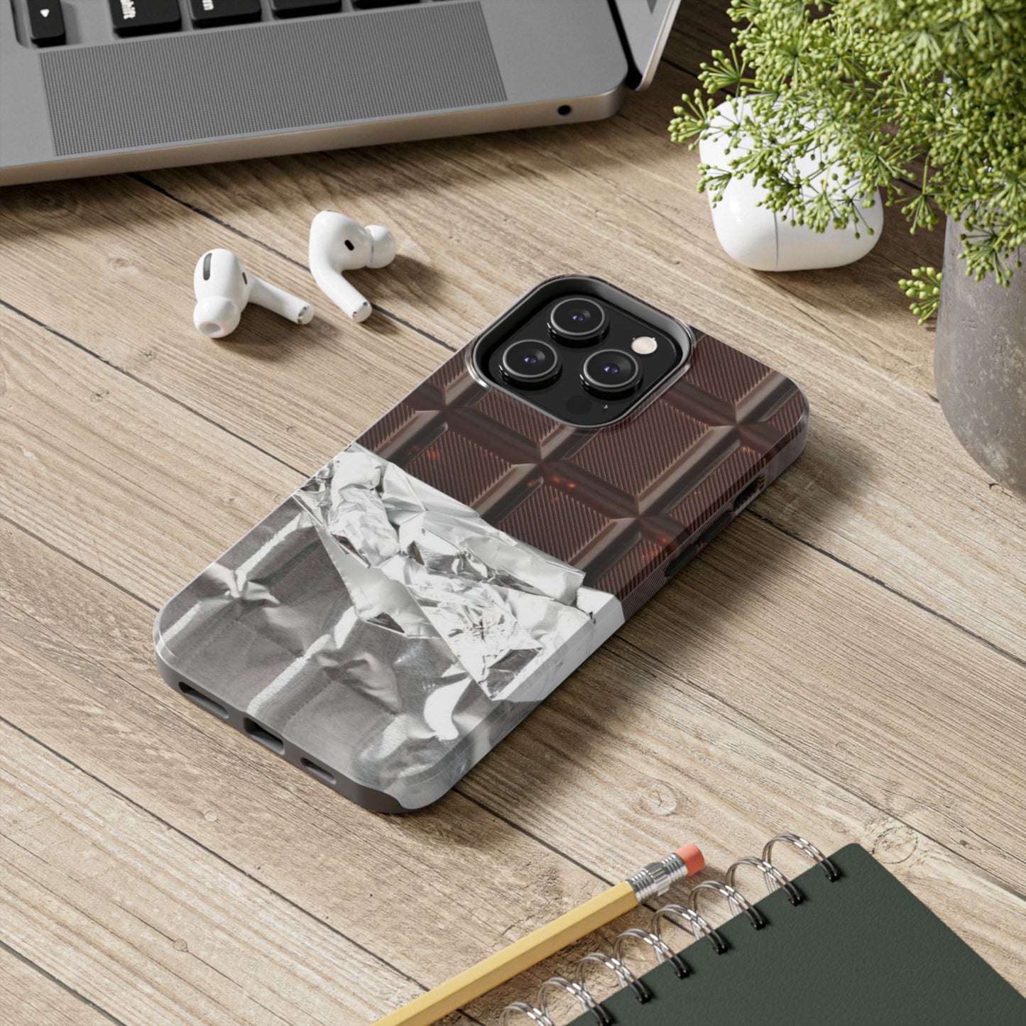 Chocolate with Silver Wrap iPhone Cases