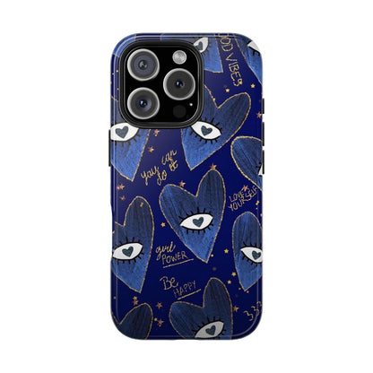 Lucky Midnight Blue Eyes Tough iPhone Cases