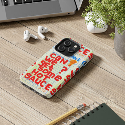 Funny Hot Sauce Guest Check Phone Case - Tough Protection for Foodies