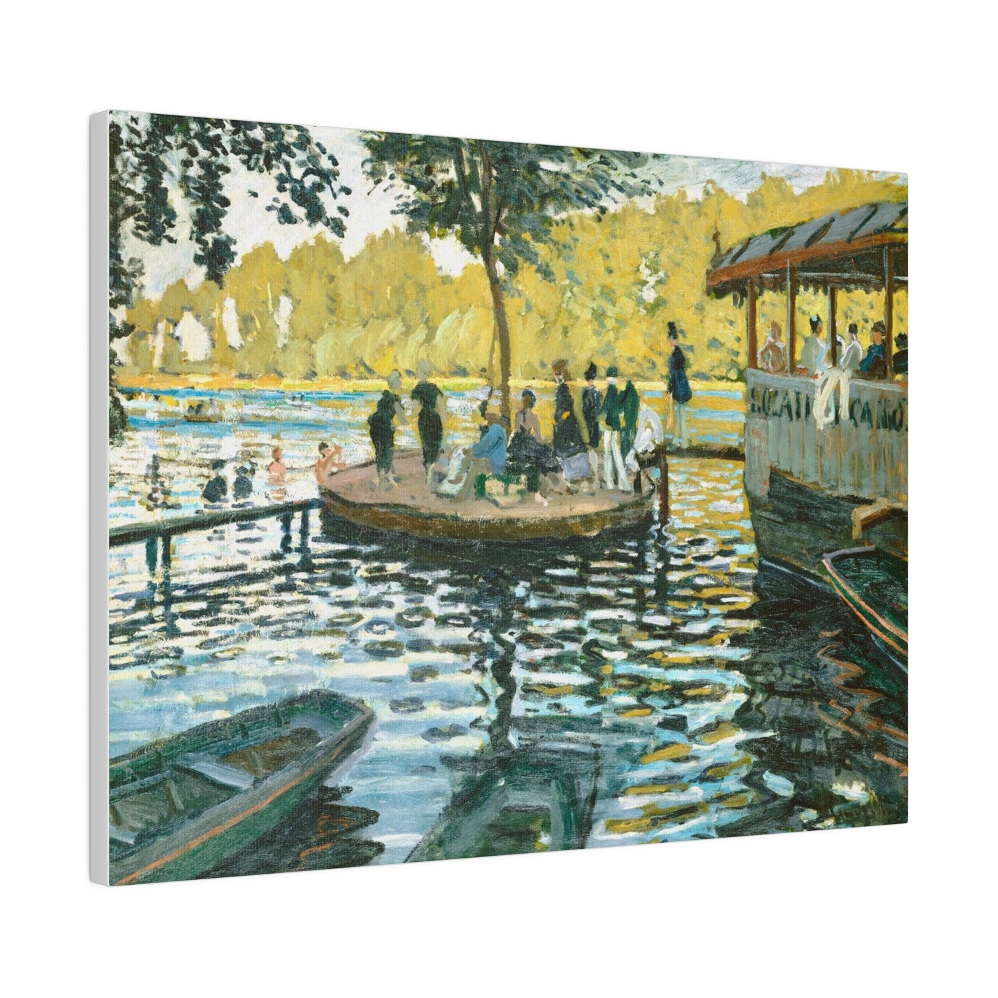 La Grenouillère (1869) by Claude Monet - Matte Canvas, Stretched, 0.75"