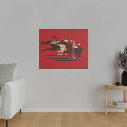 The Runners (1900), vintage horse racing illustration - Matte Canvas, Stretched, 0.75"