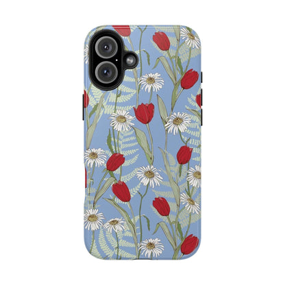 Blooms on Blue Tough iPhone Cases