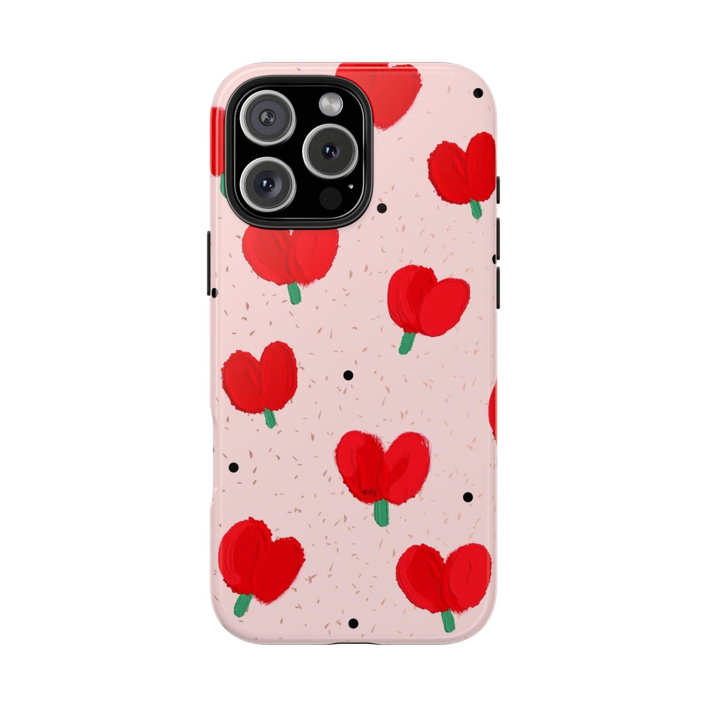 Floral Heart Aesthetic Tough iPhone Cases