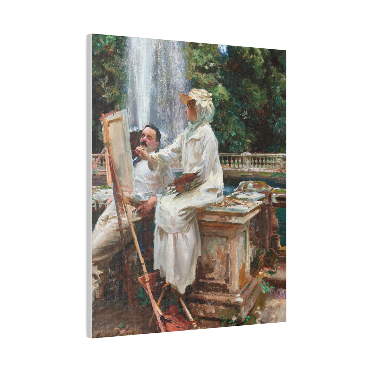 The Fountain Villa Torlonia Frascati Italy 1907 by John Singer Sargent on a Matte Canvas Stretched 0.75