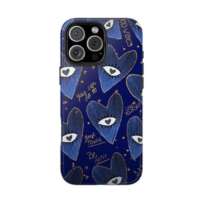 Lucky Midnight Blue Eyes Tough iPhone Cases