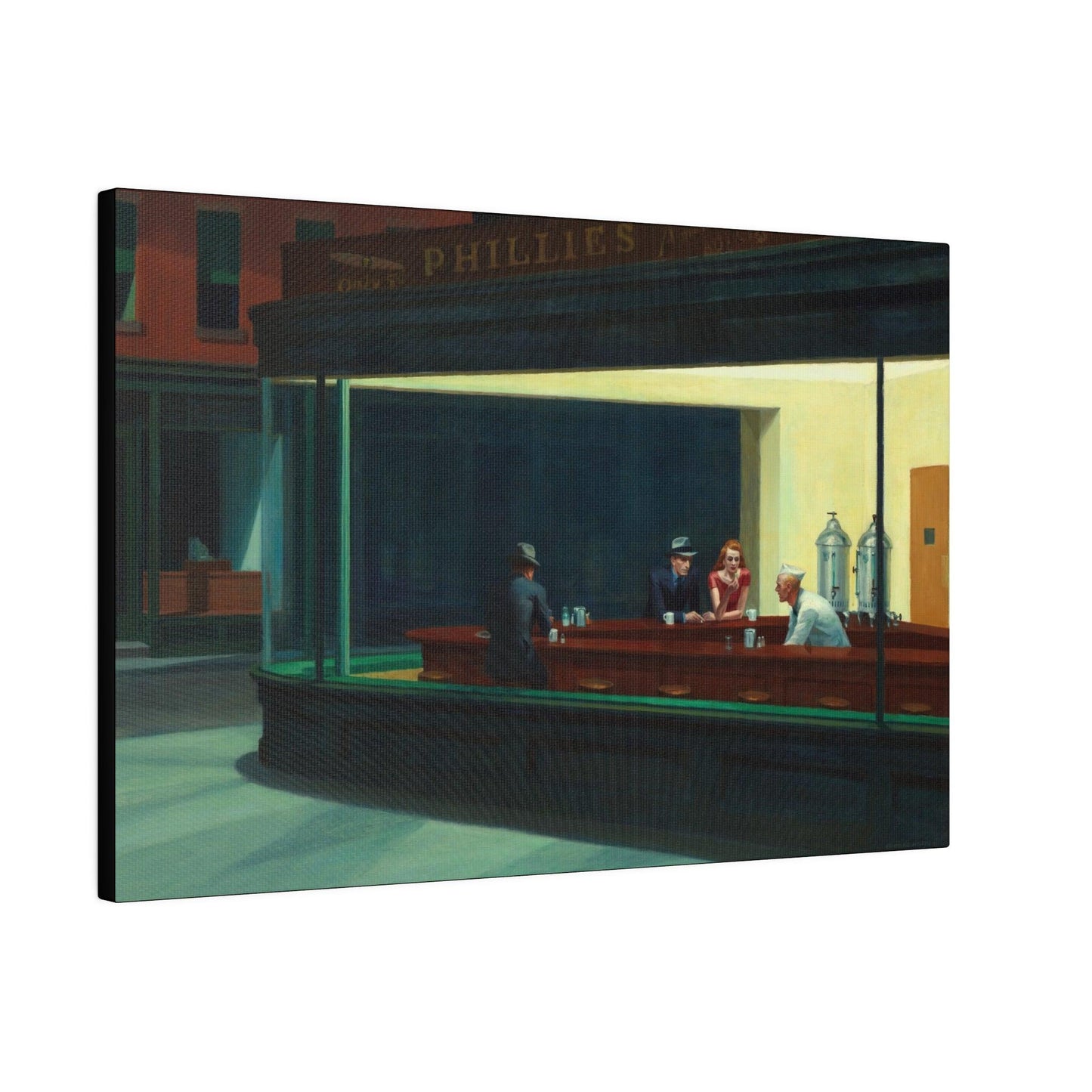 Nighthawks (1942) oil painting by Edward Hopper - Matte Canvas, Stretched, 0.75"