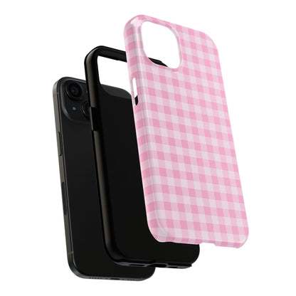 Pink Gingham Tough iPhone Cases