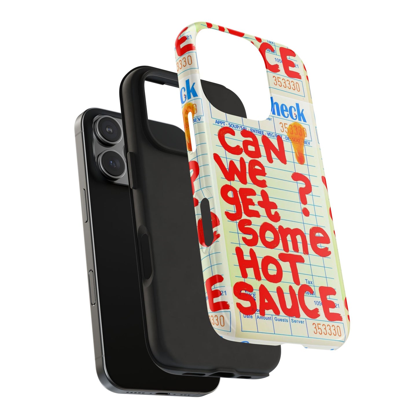 Funny Hot Sauce Guest Check Phone Case - Tough Protection for Foodies