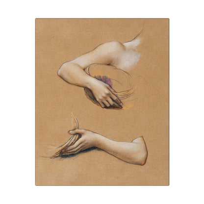 Study of Arms for The Cadence of Autumn (1905) by Evelyn De Morgan - Matte Canvas, Stretched, 0.75"