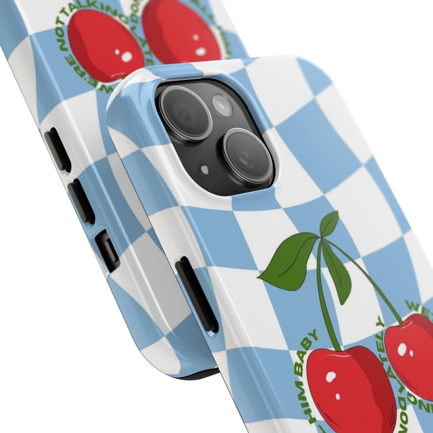 Cherry Gossip Check Tough iPhone Cases