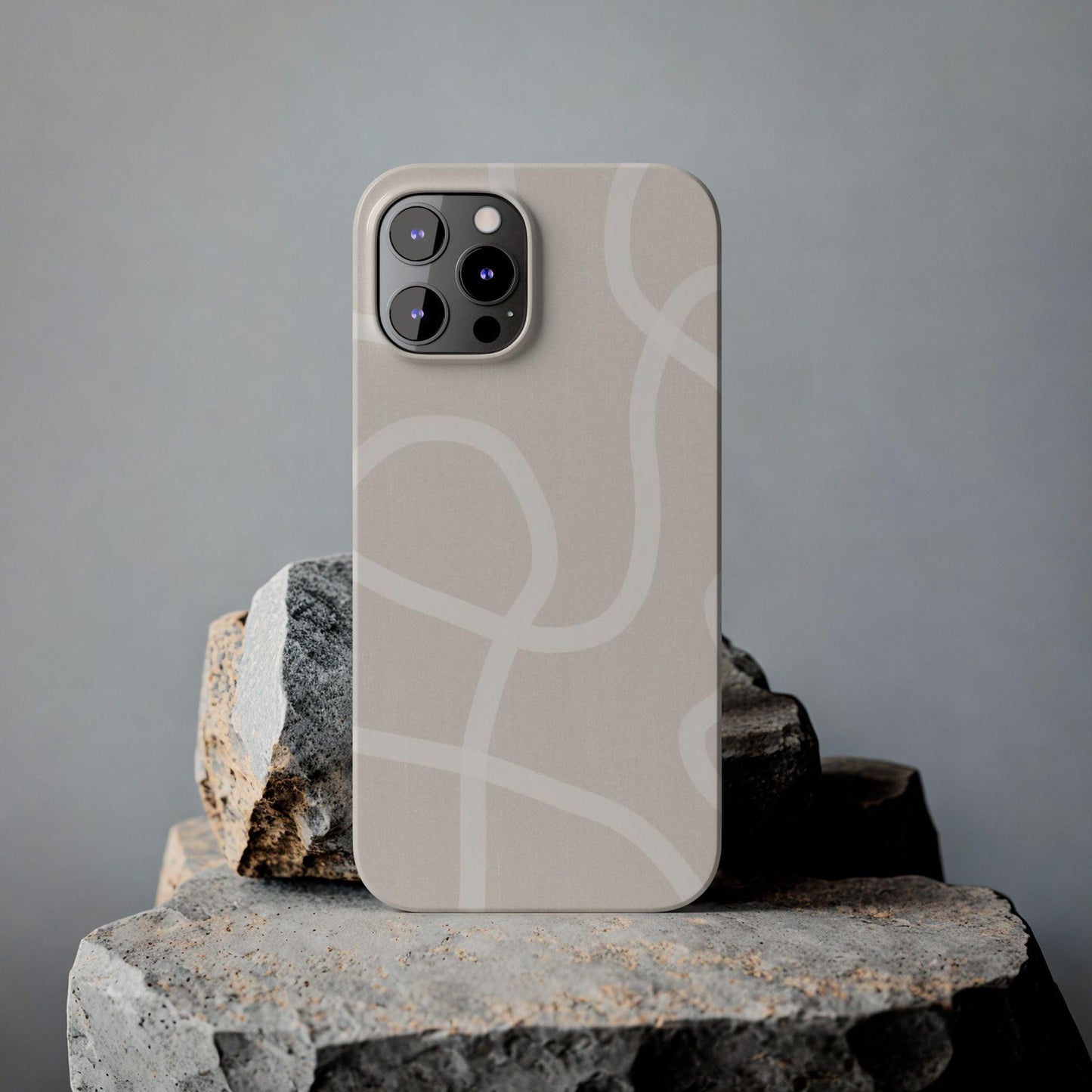 Luxe Minimalist Swirl - Cream Edition Slim iPhone Cases