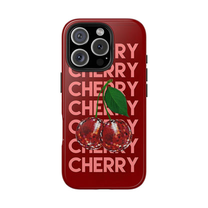 Cherries Disco Inspo iPhone Cases in Cherry Red