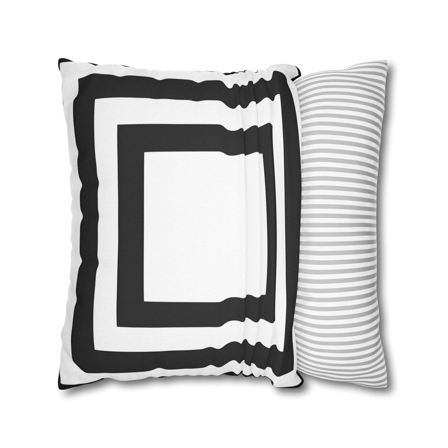 Imperial Edge Luxe Cushion - Monochrome Black and White Spun Polyester Square Pillowcase