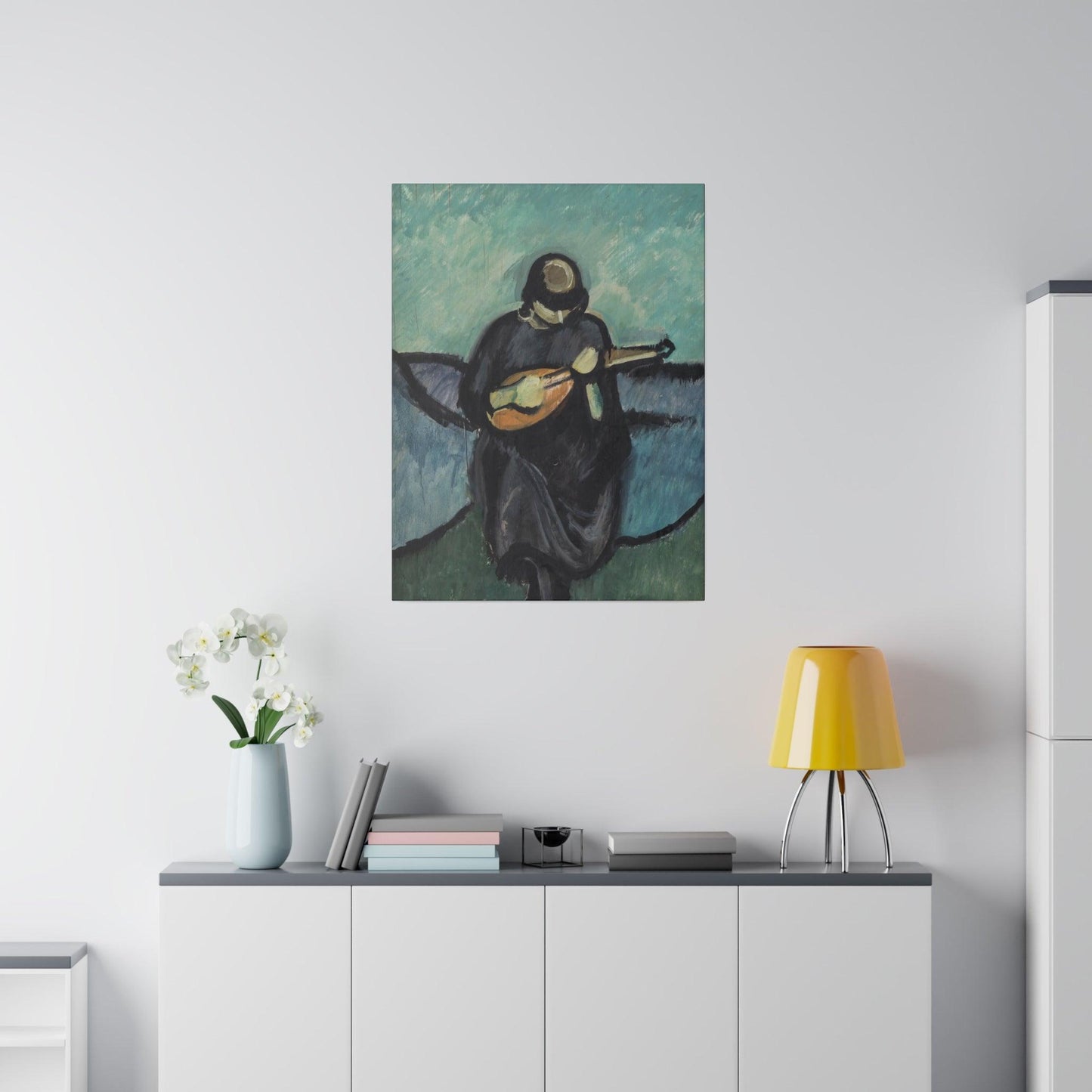 Mandolin player by Harald Giersing - Matte Canvas, Stretched, 0.75"