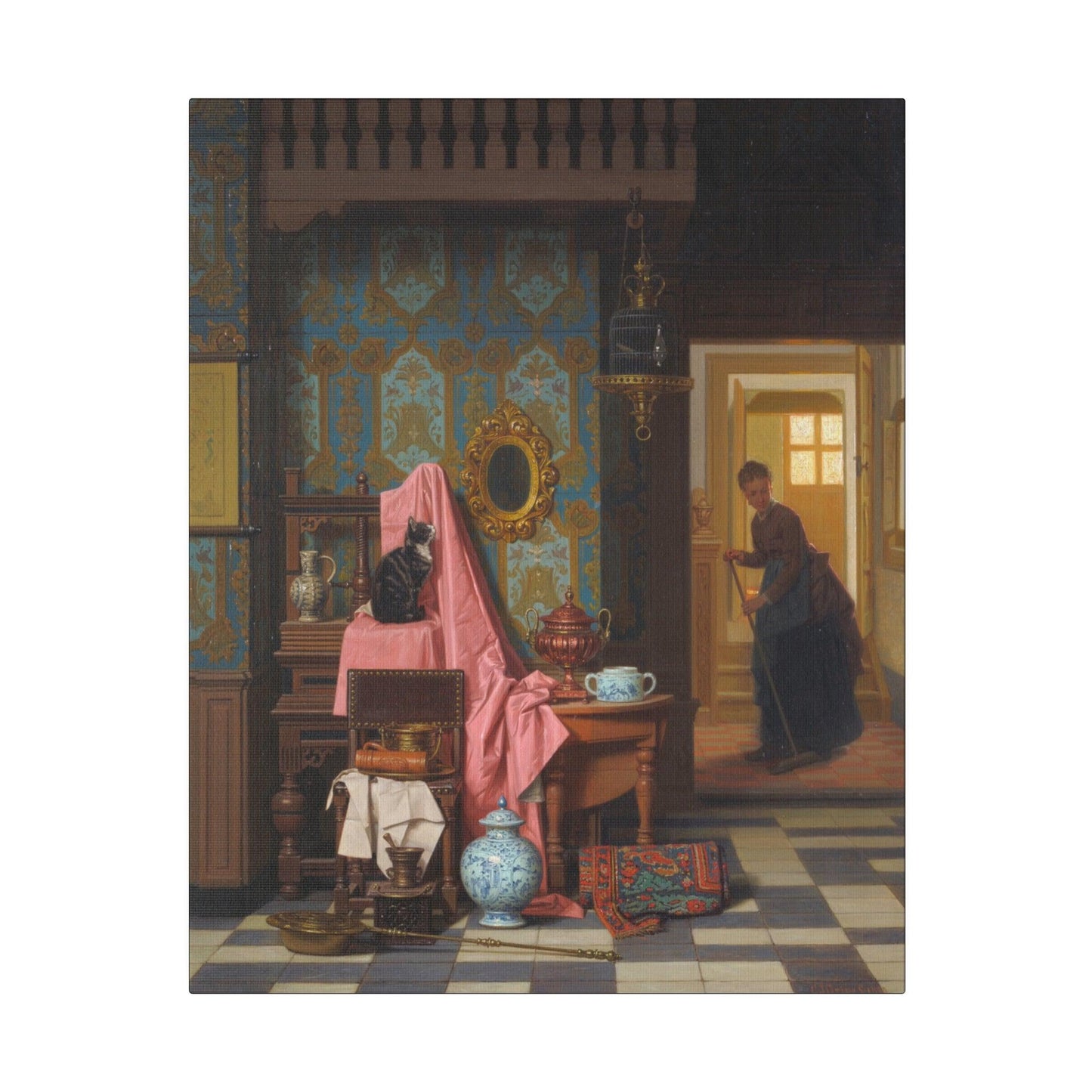 Opportunity Makes a Thief by Charles Joseph Grips on a Matte Canvas Stretched 0.75