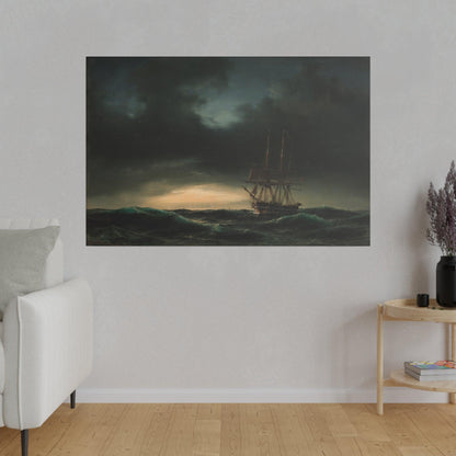 A Danish corvette in the lake after a storm by Anton Melbye - Matte Canvas, Stretched, 0.75"