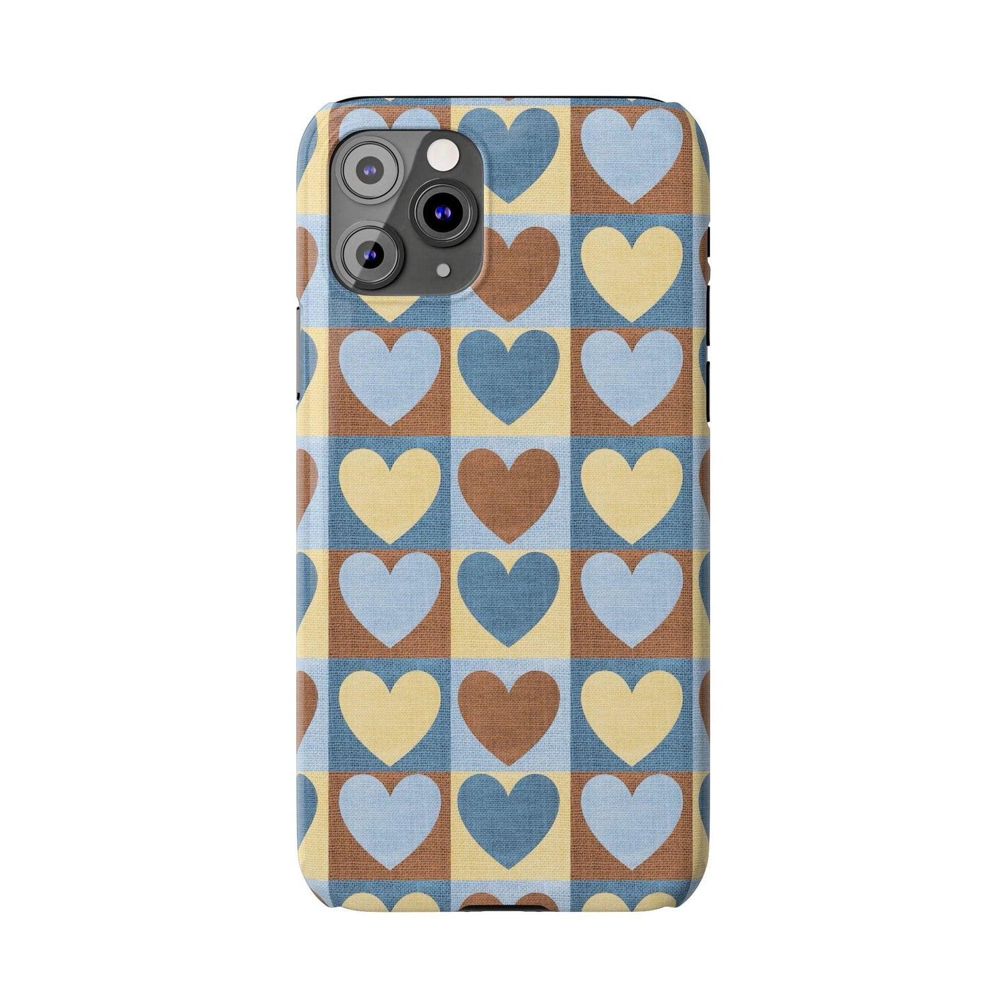 Retro Heart Mosaic Grid Case iPhone Cases