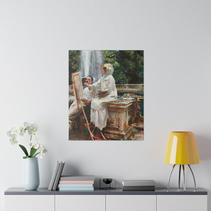 The Fountain Villa Torlonia Frascati Italy 1907 by John Singer Sargent on a Matte Canvas Stretched 0.75