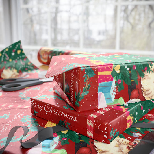 Santa & Christmas Tree  Wrapping Paper