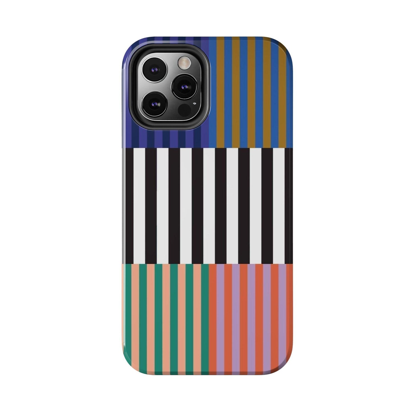 Striped Colorblock Symphony Tough iPhone Cases