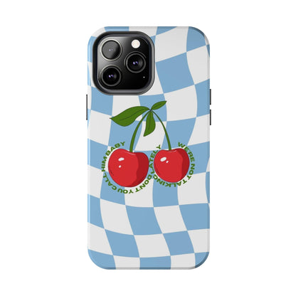 Cherry Gossip Check Tough iPhone Cases