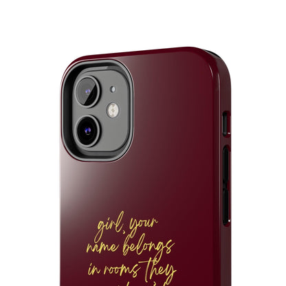 "Your Name Belongs" Tough Women Empowerment iPhone Cases