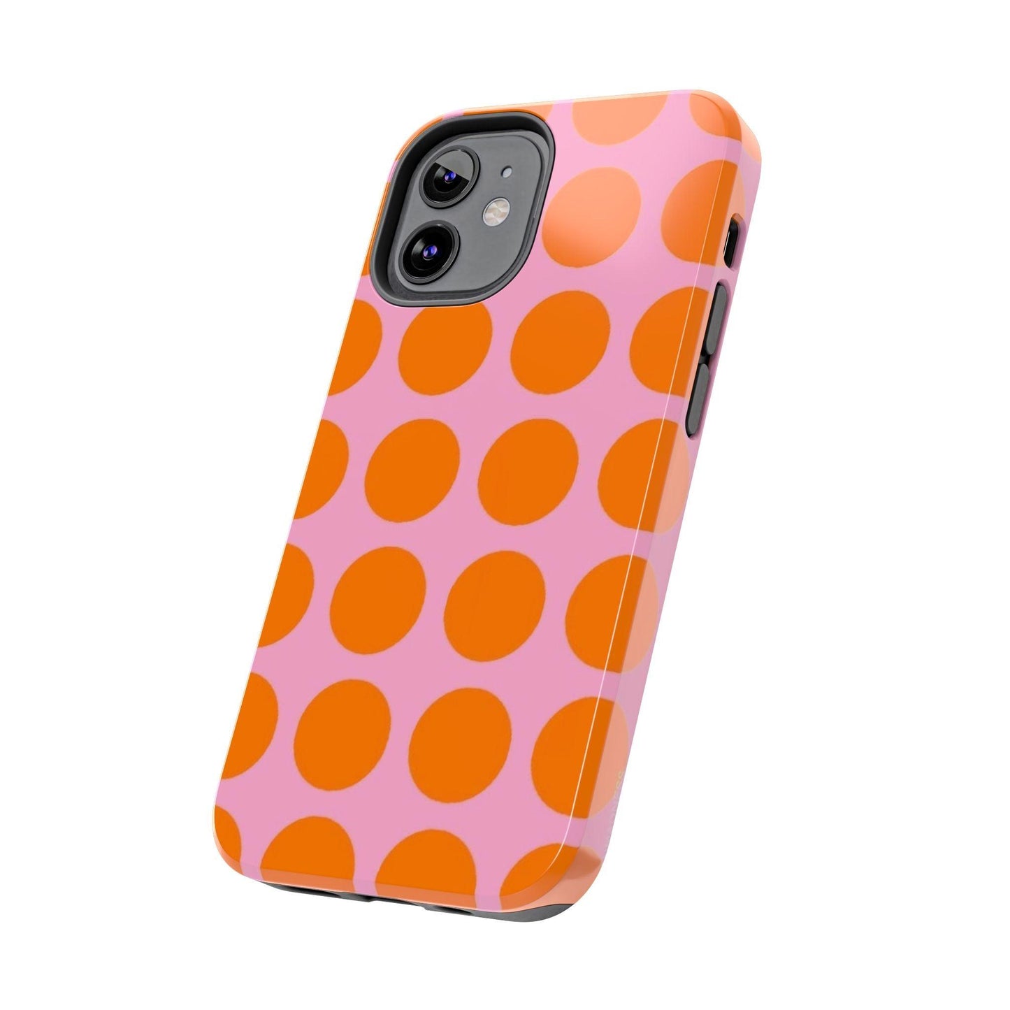 Orange Dots on Pink Tough Phone Cases